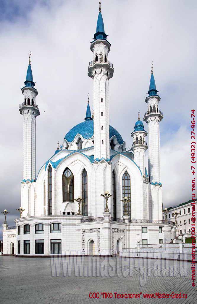 Стеклофибробетон. "ПКФ Технология", мечеть Кул-Шариф в Казани, из СФБ выполнены различные решетки из стеклофибробетона.